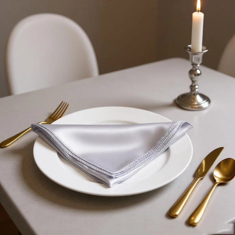 Serviette de table satin décorative pour réception mariage