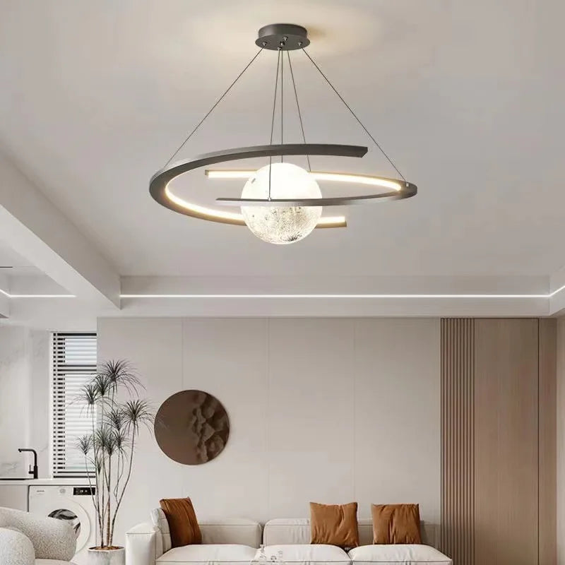 Modern nordic minimalist luxury circular ceiling light - vue 4 sur 7