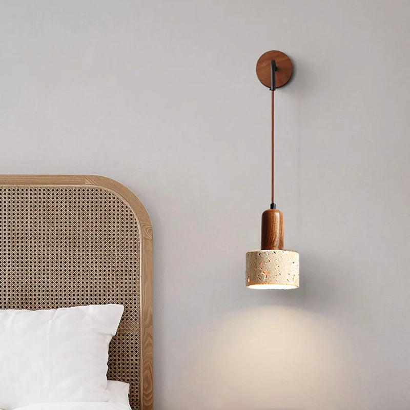 applique murale led wabi sabi style chaud pierre naturelle - vue 4 sur 6