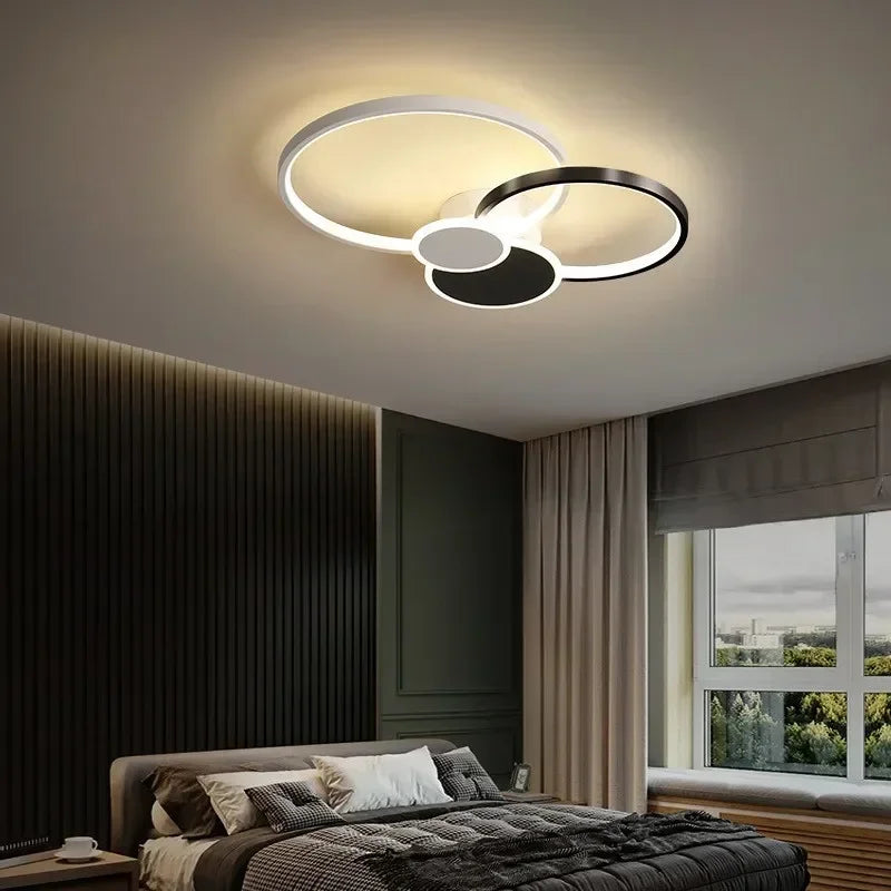 plafonnier Anneau moderne LED Simple variateur intelligent pour chambre à manger salon Hall éclairage intérieur - vue 7 sur 14