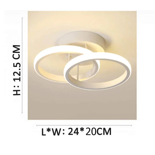 Plafonnier en métal lustre moderne haute luminosité porche lampe d'entrée lampe de plafond à économie d'énergie pour salon chambre - vue 23 sur 24