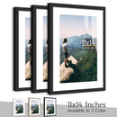 3pcs 11x14 Picture Frames Boxed Set, Display Pictures A4-Size With Mat or 11x14 Without Mat, Black/White/Burlywood Photo Frames