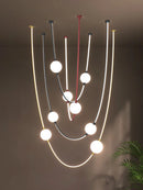 lustre moderne nordique lumineux à ligne incurvée intérieur extérieur