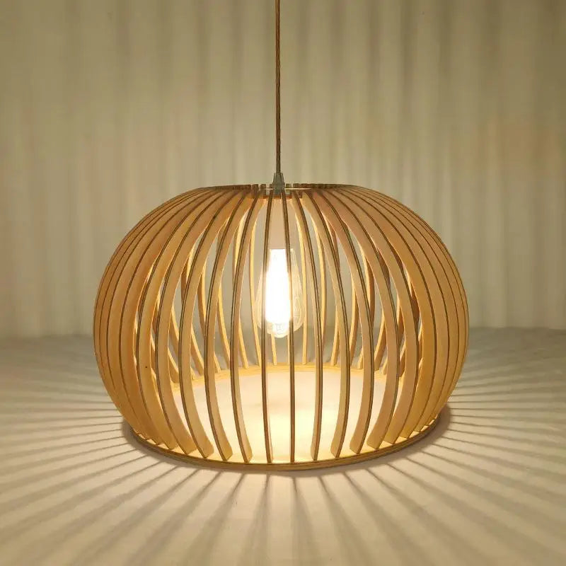 cage à oiseaux en bois luminaire suspension tom bois - vue 5 sur 9