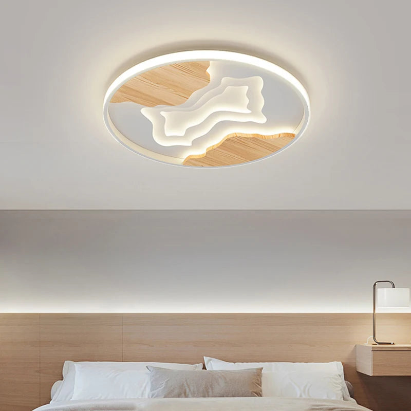 lustre nordique led ultra-mince au grain moderne atmosphérique - vue 6 sur 12