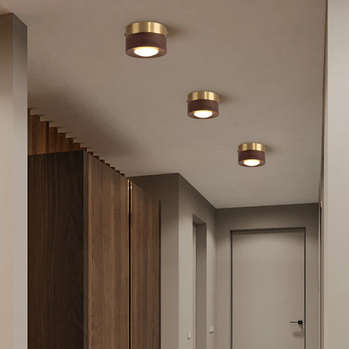 plafonniers en noyer et frêne led pour éclairage décoratif