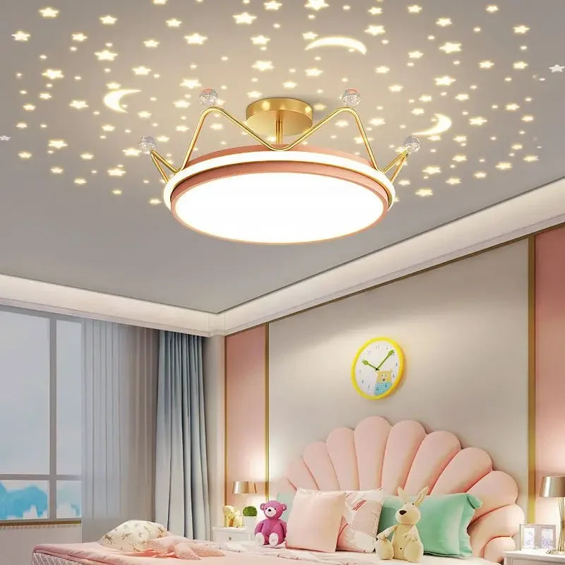 lustre led dimmable étoile lune pour enfants décoration chambre - vue 4 sur 8