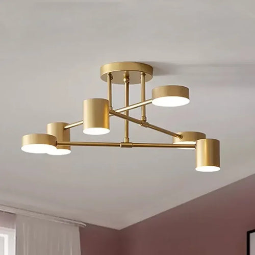 lustre led moderne semi-noir blanc or intérieur salon manger chambre - vue 2 sur 16
