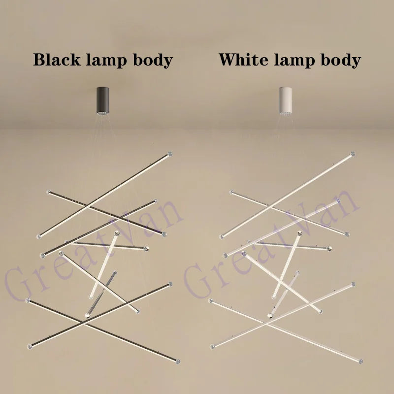 lustre moderne led en aluminium pour éclairage intérieur - vue 5 sur 10