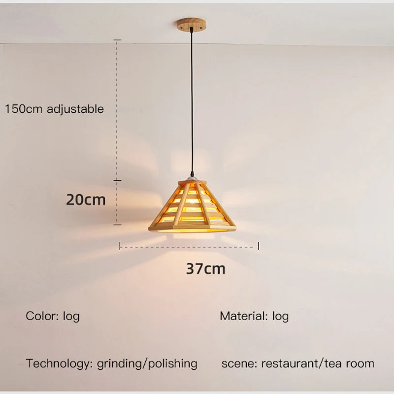 suspension en bois moderne avec éclairage led pour intérieur - vue 6 sur 7