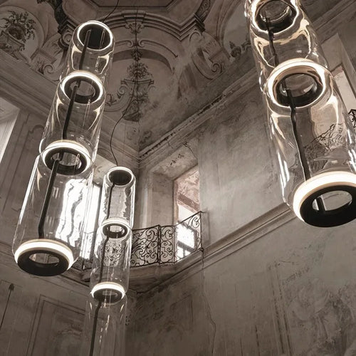 Lampe suspension moderne italie design LED transparent