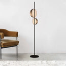 Vintage black and gold LED floor lamp with double shade for reading and bedroom - Superluna