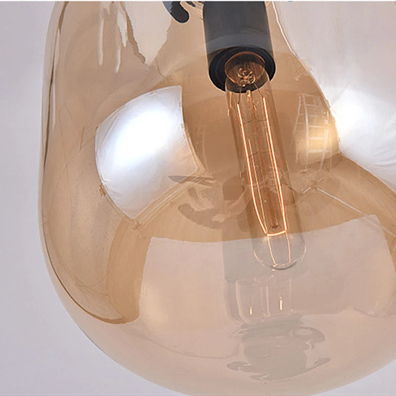 suspension moderne nordique en verre pour décor loft - vue 8 sur 8