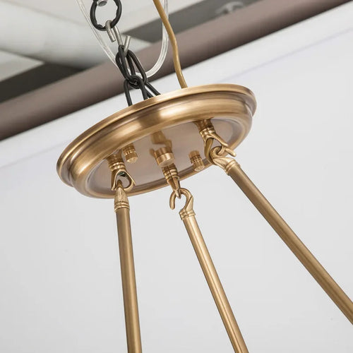 Lustre rond en cuivre complet pour chambre à coucher - vue 10 sur 12
