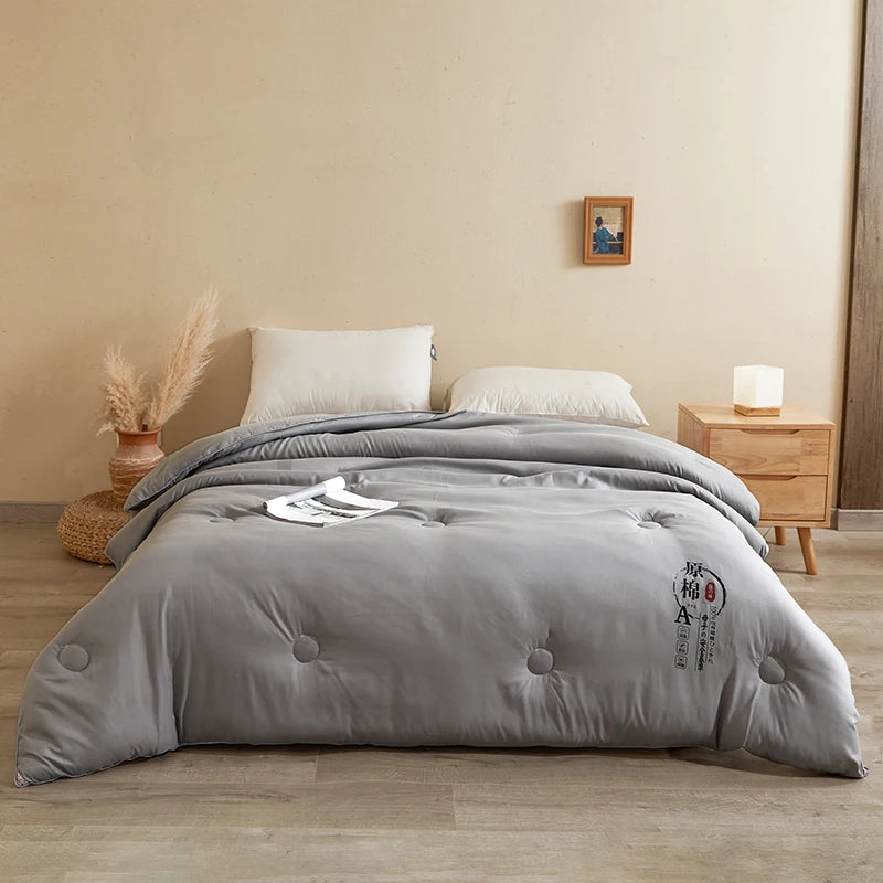 Cotton Comforter Duvet Insert - Quilted White Comforters Queen Size, All Season Down Alternative Queen Size Bedding Comforter - vue 8 sur 10