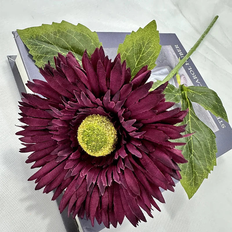 gerbera simple avec feuilles pour décoration de mariage et fête - vue 13 sur 15