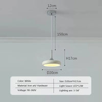 Modern minimalist white disc LED pendant light