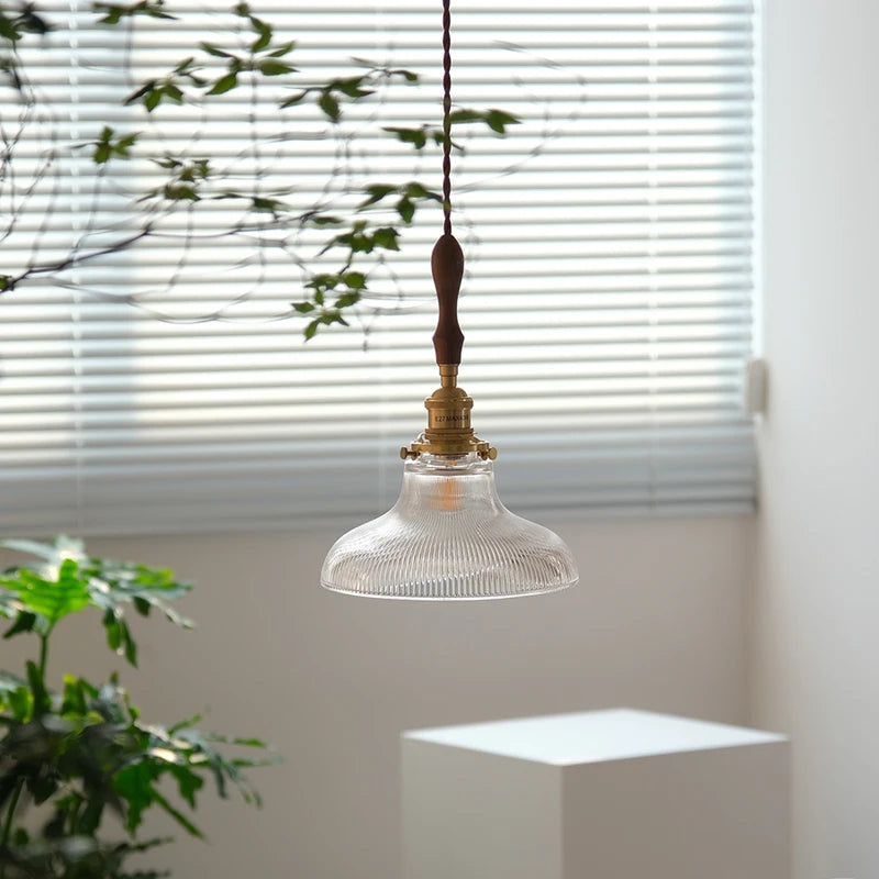 suspension rétro nordique en verre et laiton pour décoration intérieure - vue 5 sur 6