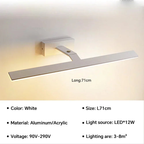 applique murale led moderne étanche pour miroir rotative et lumineuse