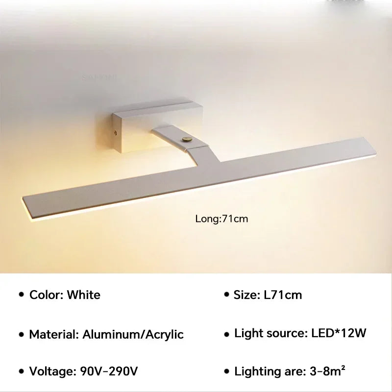 applique murale led moderne étanche pour miroir rotative et lumineuse - vue 10 sur 14