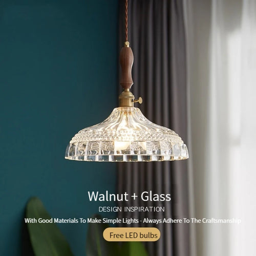 suspension luminaire moderne en bois verre et laiton