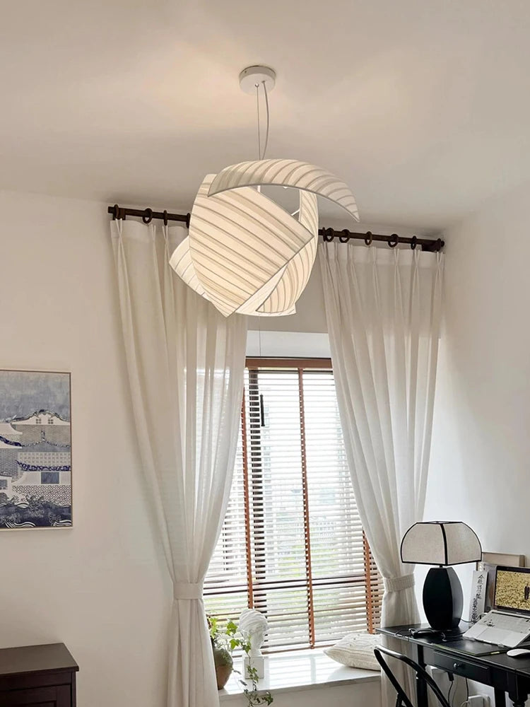 lustre à led style wabi sabi pour décoration intérieure - vue 4 sur 7