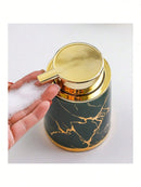 400ml Light Luxury Ceramic Marble Texture Refillable Press Mousse Foaming Soap Dispenser For Bottling, Filling Facial Cleanser