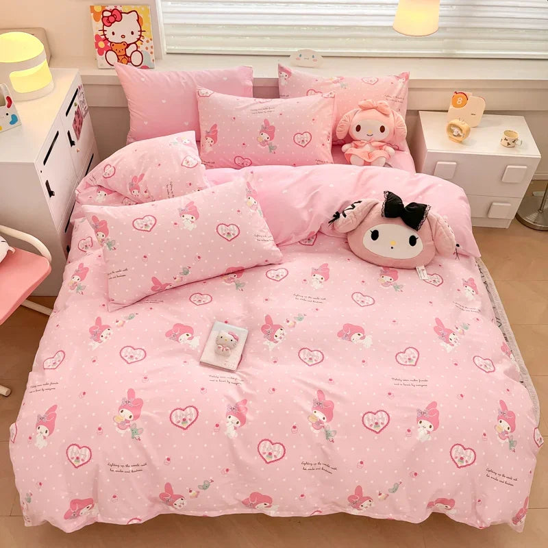 housse de couette kuromi violette pour lit enfant et adolescent