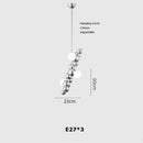 suspension design art déco en or chromé pour éclairage moderne