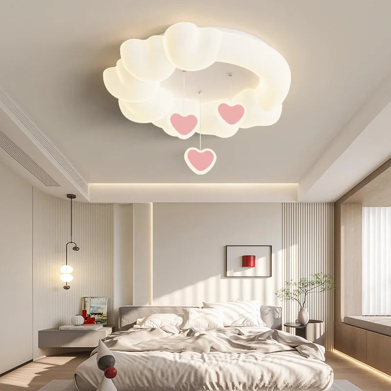 lustre suspendu en forme d'étoile lune et nuage pour enfants - vue 2 sur 8