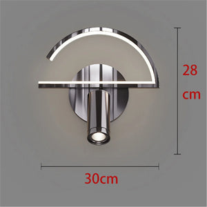 Modern chrome LED wall light for designer interiors