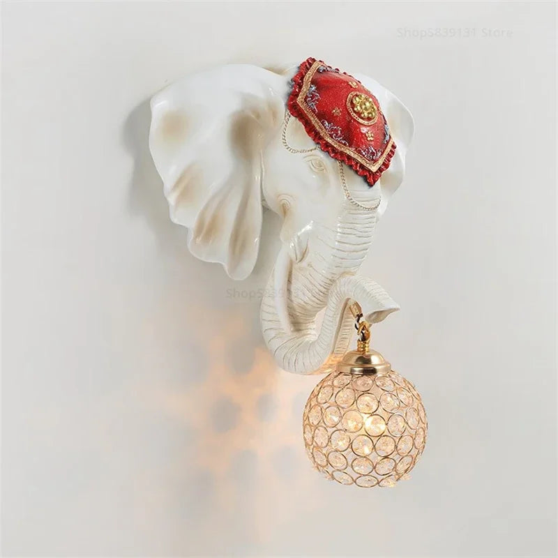 applique murale moderne éléphant décoration créative à LED - vue 6 sur 9