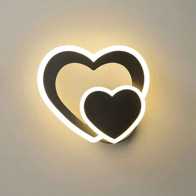 applique murale led simple design coeur nordique moderne - vue 2 sur 8