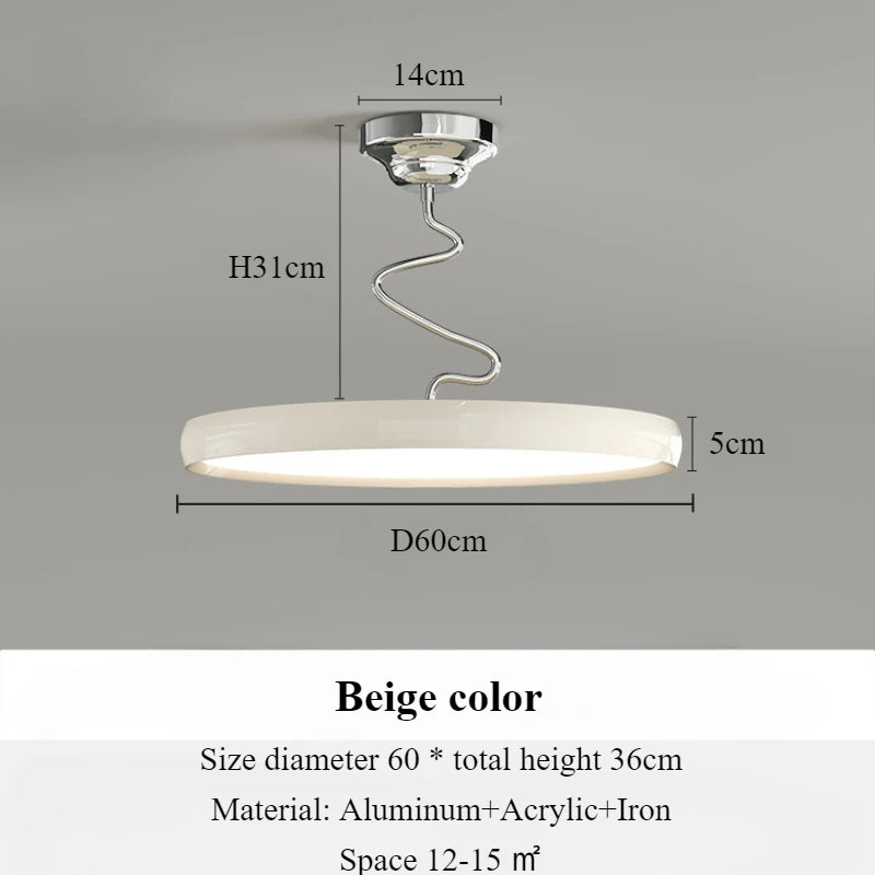 lustre moderne simple style nordique en aluminium avec lumières LED - vue 7 sur 18