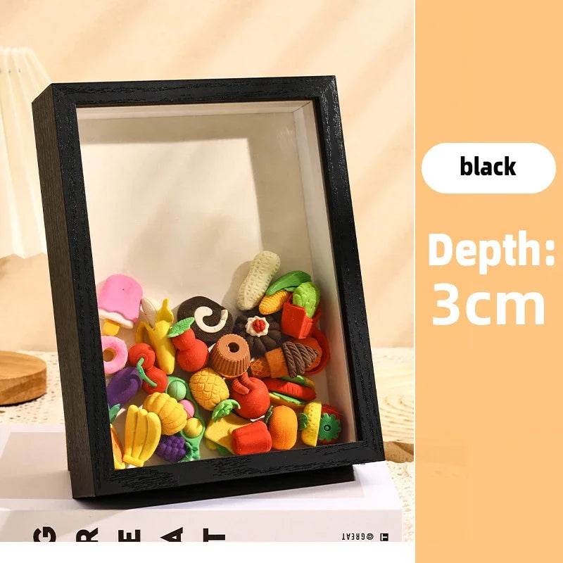 cadres photo en bois 3d support fleurs séchées fait main décoration - vue 7 sur 14