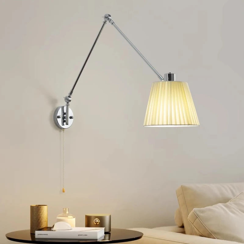 applique murale télescopique moderne bras basculant lampe rotative - vue 2 sur 11