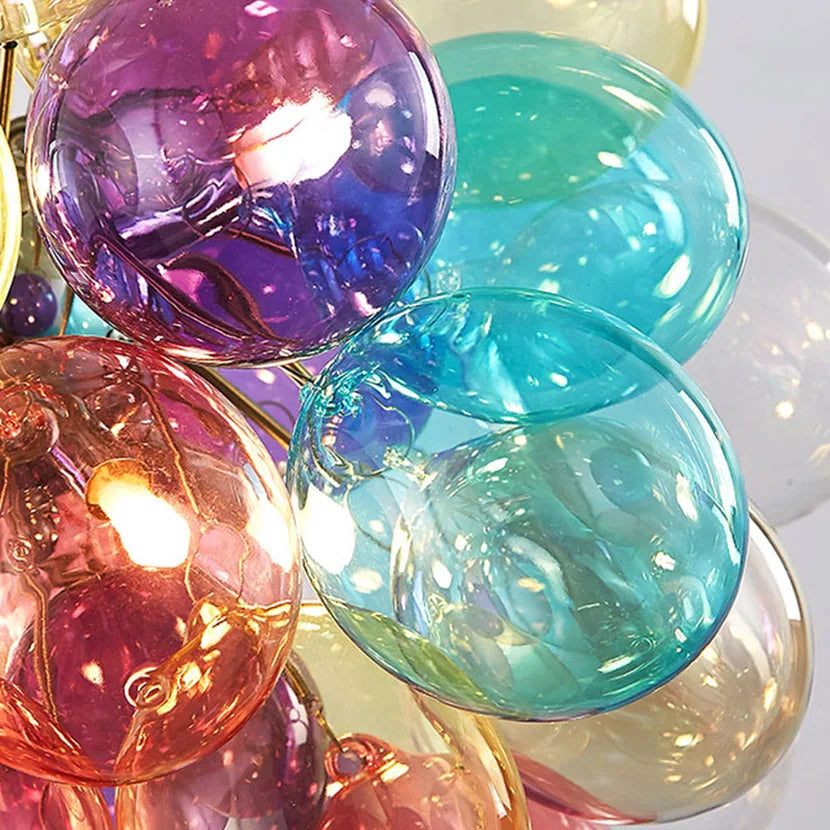 lustre led en boule de verre bulle suspension décoration - vue 7 sur 14