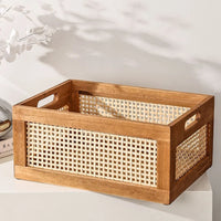 panier décoratif en rotin pour rangement et organisation