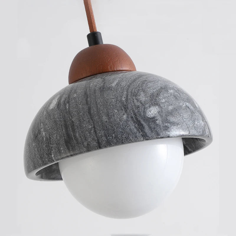 suspension LED en marbre design wabi sabi moderne - vue 6 sur 6
