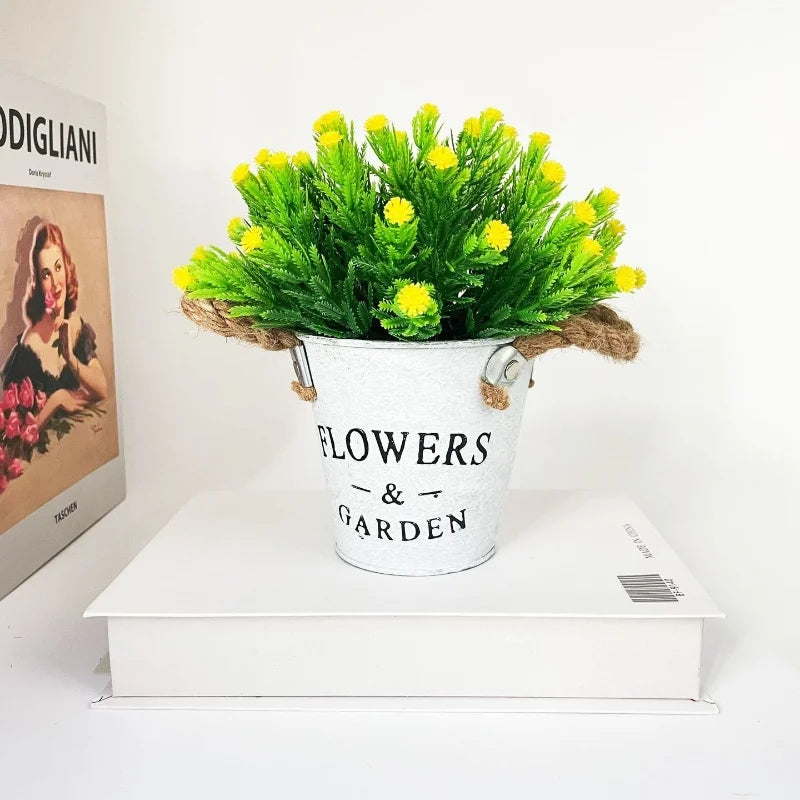 fleur artificielle en pot pour décoration créative et festive - vue 7 sur 10