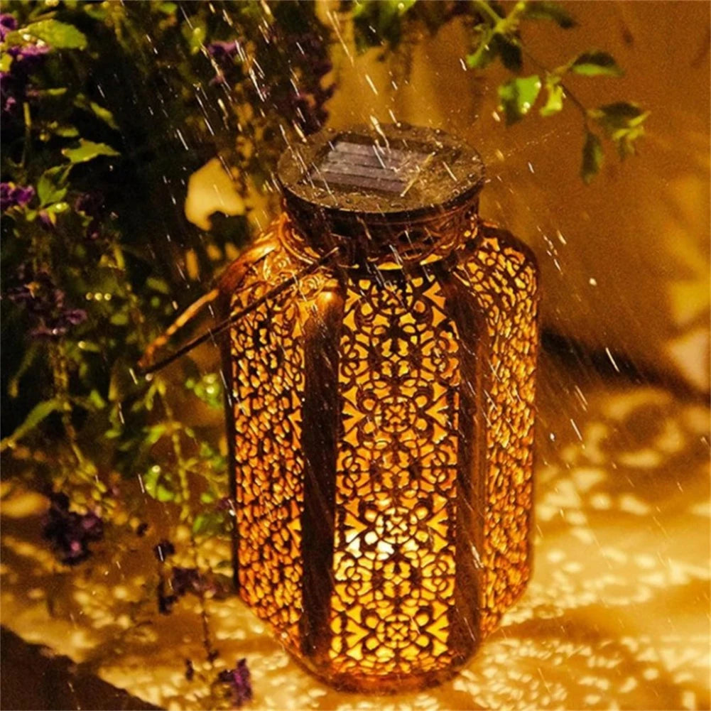 lanterne solaire à led motif rétro pour extérieur jardin patio - vue 7 sur 7
