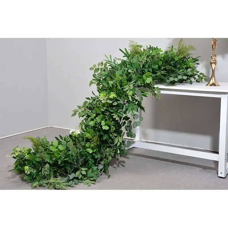 Green Plants Outdoor Runners Wedding Decoration, Artificial Plants Ball Road Leaders Decoration Fake Plants Garden Decoration - vue 4 sur 11
