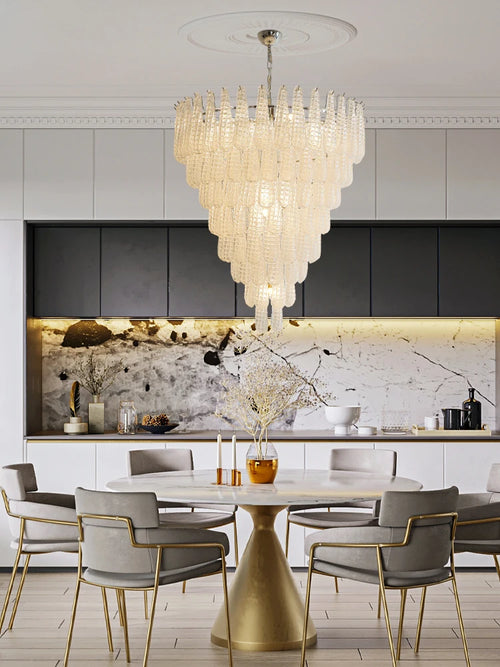 Coloured glass pendant with decorative leaf for chic interiors - vue 6 sur 12