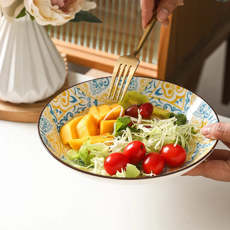 Lot 4 assiettes ceramique boheme 21 cm