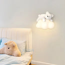 Applique murale ours polaire en forme de nuage blanc