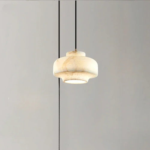 lustre en marbre naturel design moderne avec éclairage led créatif - vue 6 sur 6