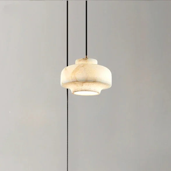 lustre en marbre naturel design moderne avec éclairage led créatif - vue 5 sur 6