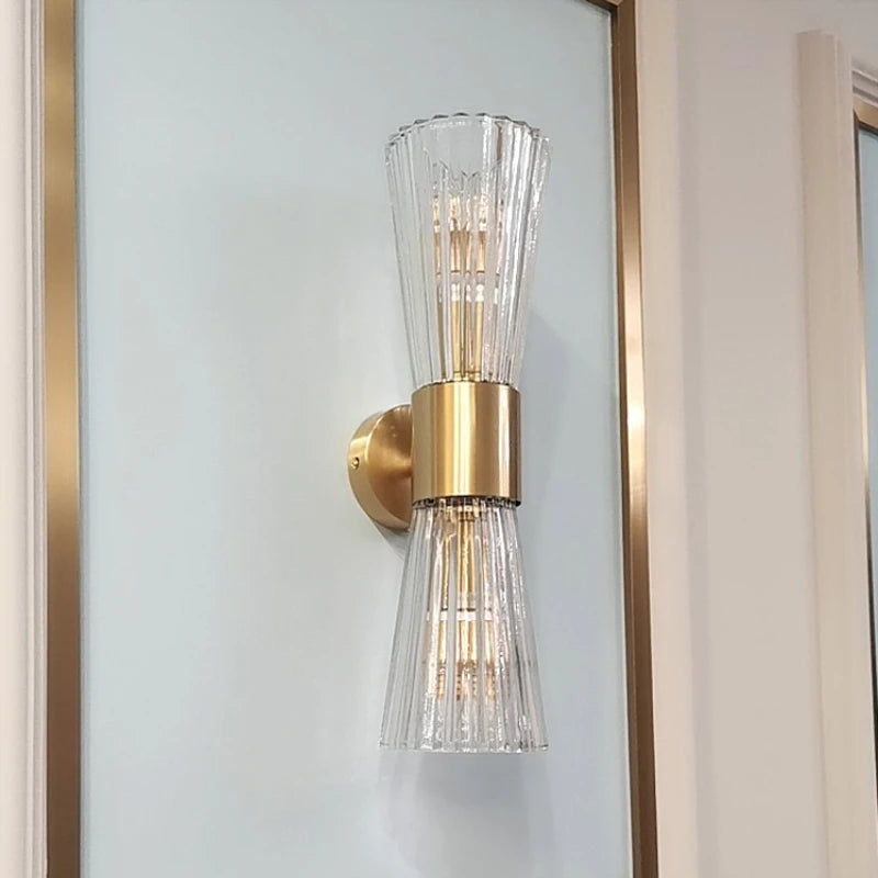 applique murale moderne en acier inoxydable avec verre transparent - vue 3 sur 9