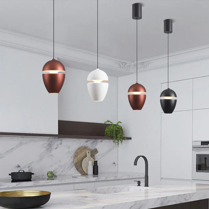 Lamp Nordic Minimalist Modern Bedside Pendant Light Fixtures , Single-Light Ceiling Light Fixture For Bedroom, Kitchen, Entryway - vue 2 sur 11