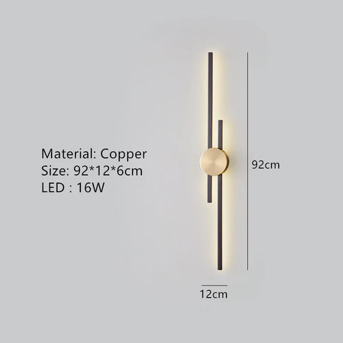 minimalist brass LED wall light for restaurant and aisle - vue 10 sur 18